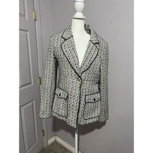 Bern And Mort Tweed Silk Cotton Blazer Size 12